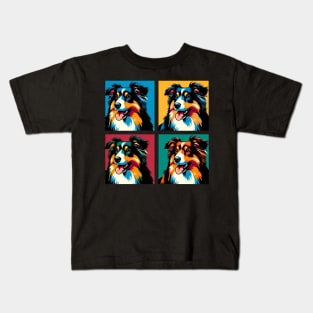 Miniature American Shepherd Pop Art - Dog Lover Gifts Kids T-Shirt